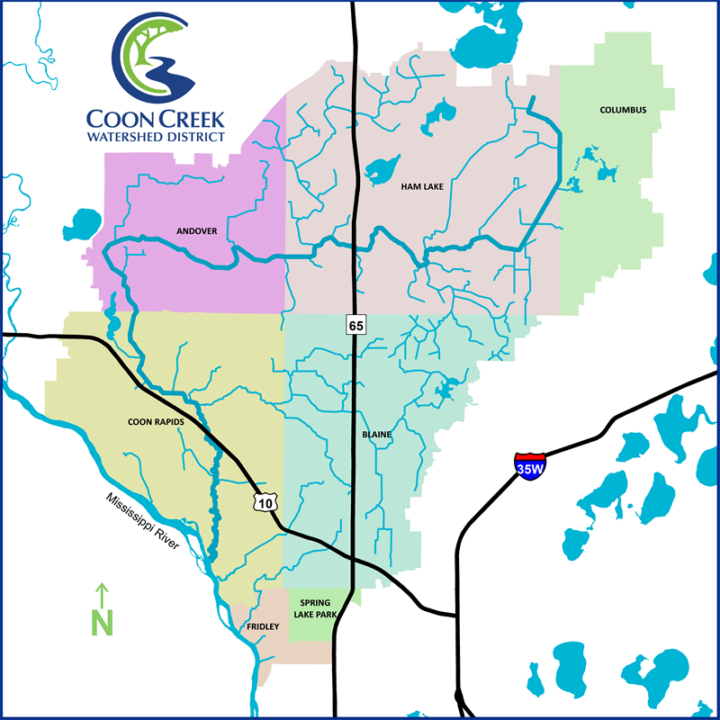 Map of Coon Creek Watershed District
